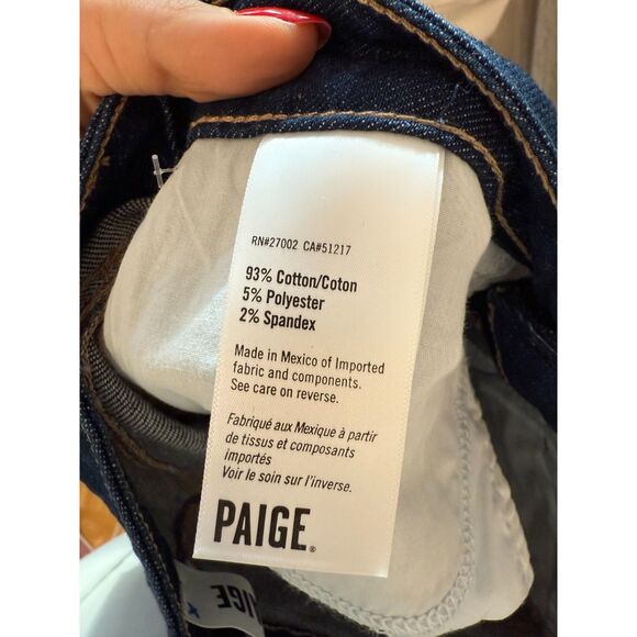 Paige Straight Leg Dark Wash Jeans NWOT Size 27 - Picture 6 of 6